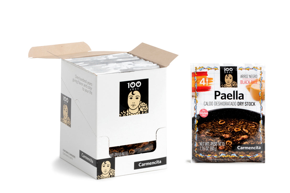 DRY BLACK RICE PAELLA STOCK SACHET 4 SERVINGS