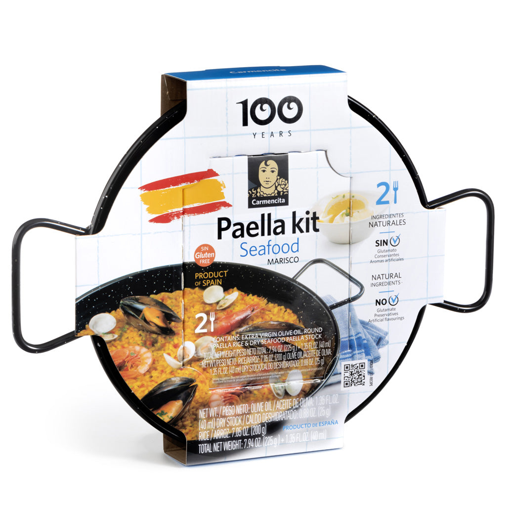 PAELLA KIT SEAFOOD WITH ENAMELED PAN - 2 SERVINGS