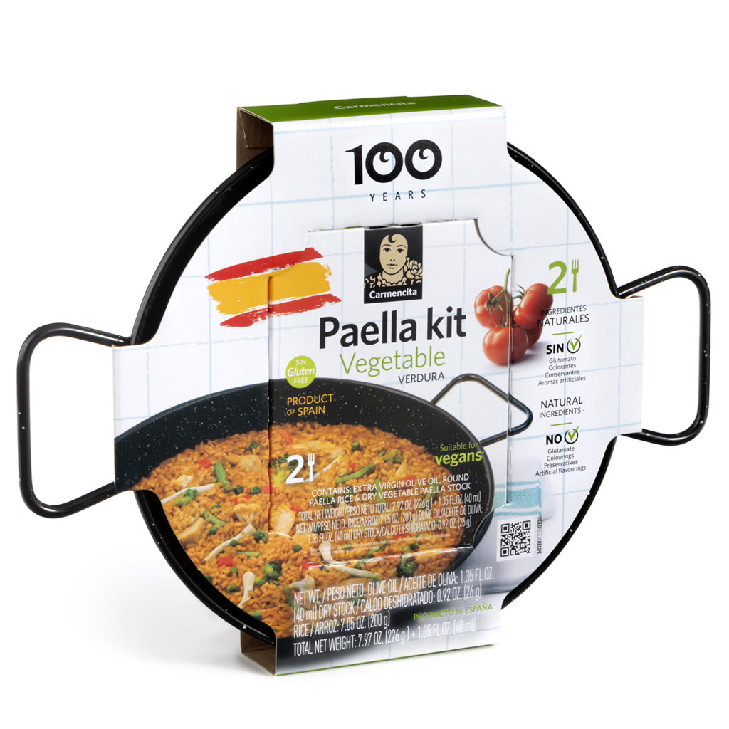 PAELLA KIT VEGETABLE WITH ENAMELED PAN - 2 SERVINGS