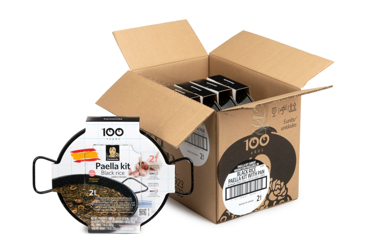 PAELLA KIT BLACK RICE WITH ENAMELED PAN - 2 SERVINGS