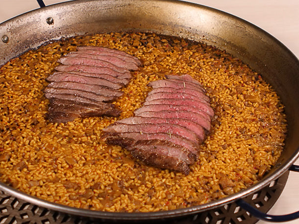 Iberian pork paella